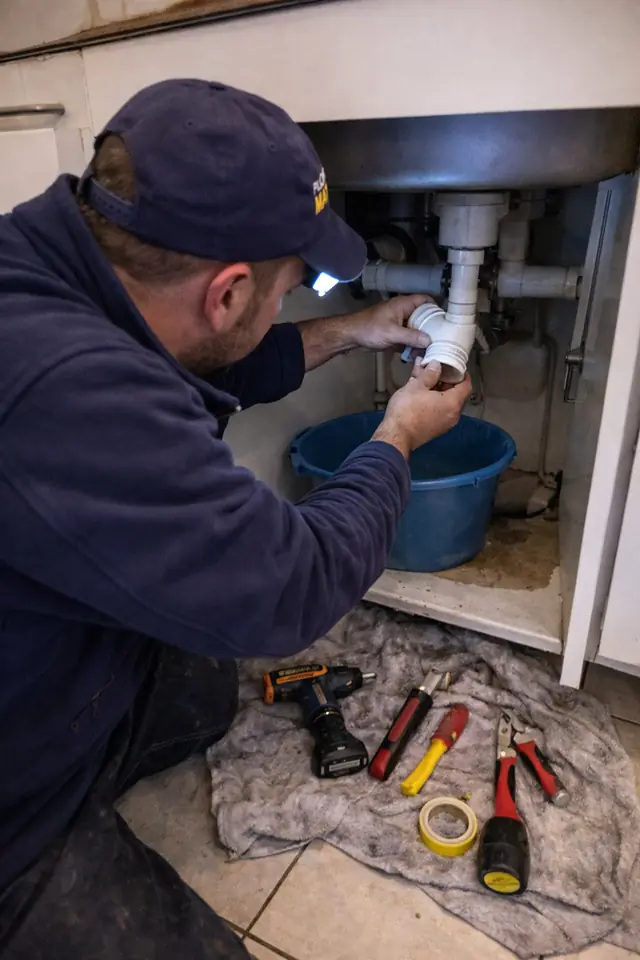 Leak repair under a sink